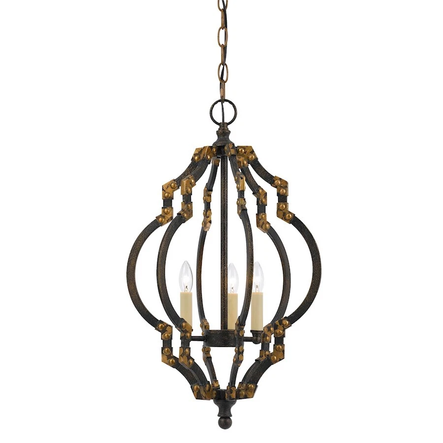 Cal Lighting Howell 3 Light Metal Pendant, Iron Antique Gold - FX-3593-3 - Image 1 of 1