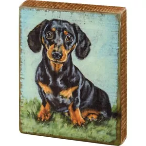 Dackel Artsy Portrait Hund Sackleinen Leinwand Box Schild Deko - Bild 1 von 3