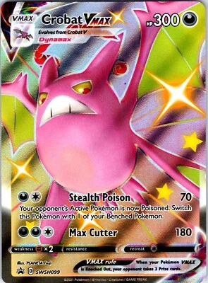 Crobat VMAX SWSH099 Sword & Shield Black Star Promo Holo Pokemon Card NM - Image 1 of 2