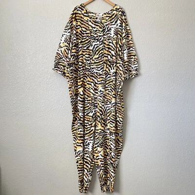Rachel Comey Target Plus Sz 28W 30W Yellow Tiger Button Up Linen Jumpsuit - Image 1 of 4