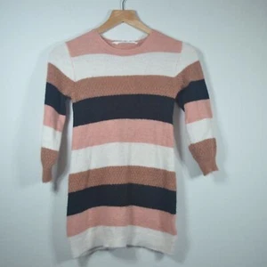 Kid's Long Striped H&M Sweater Dress Size 6x/7 - Picture 1 of 6