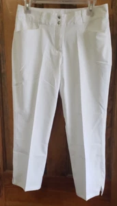 Adidas Women's Capri Pants Size 6 White Golf Pants Lightweight Summer Athletic - Picture 1 of 12