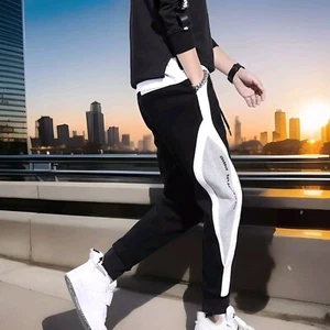 Quality4Less Men's Casual Sport Abstract Pattern Running Gym Sweatpants Large - Picture 1 of 7