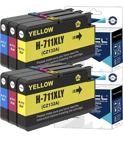 Paquete de 6 tintas nuevas, 2 cianes, 2 amarillas, 2 magenta - Imagen 1 de 3