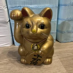 Maneki Neko Glückskatze Sparschwein Keramik Statue 12,2 Zoll alt Japan Vintage - Bild 1 von 24
