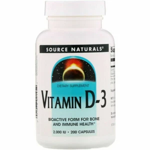 Source Naturals Vitamin D3 D-3 2000IU 200 Capsules Bone Health - Picture 1 of 1