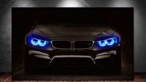 LEINWAND BILD ER XXL POP ART AUTO COUPÉ SPORT ABSTRAKT DARK WAND POSTER - Bild 1 von 4