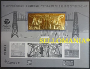 2017 EXFILNA PORTUGALETE PUENTE DE VIZCAYA ** MNH PRUEBA 133 EN ORO GOLD TC20840 - Picture 1 of 3