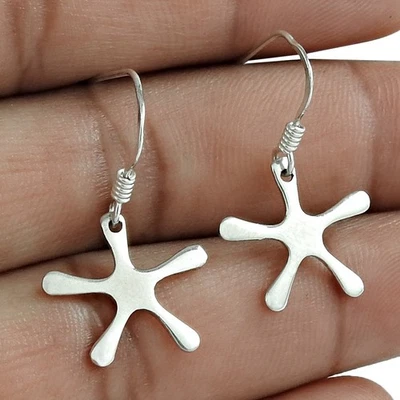 Star Shape Dangle Earrings For Her 925 Sterling Silver Christmas Gift Jewelry - Image 1 of 2