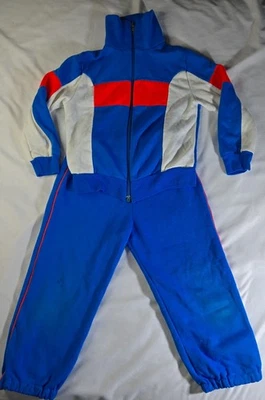 Vintage Up For Grabs 1980s 3T Sweatsuit Blue Red Full Zip Top Sweatpant Boys - Image 1 of 4