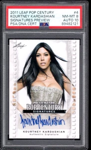 2011 LEAF POP CENTURY KOURTNEY KARDASHIAN AUTO AUTOGRAPH PSA 8 AUTO 10 - Picture 1 of 2