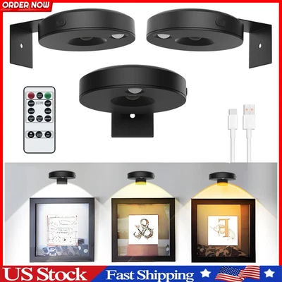 3Pack LED Picture Lights for Wall Rechargeable Battery Picture Frame Light wi - Image 1 of 4