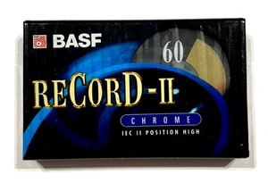 Cassette de audio BASF reCorD II 60 cinta en blanco sellada Hecho en Alemania Tipo II - Imagen 1 de 2