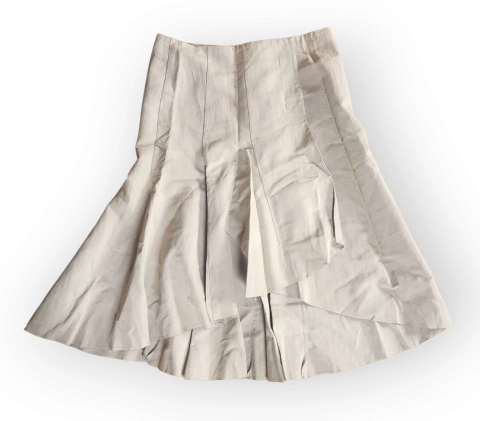 Falda envolvente asimétrica beige Paul & Joe lino algodón hecha en Francia talla 40 Foto 1 de 4