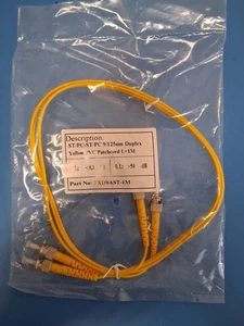 ST-ST 9/125 Duplex Fiber Optic Patch Cord 1M - Afbeelding 1 van 2