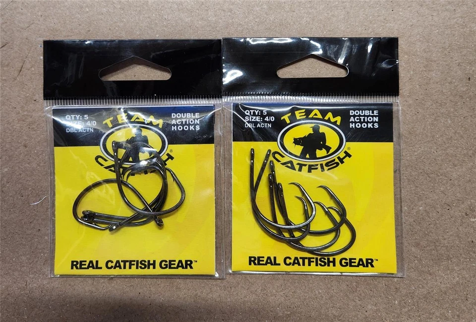 Team Catfish 黑色双动作圆钩 2 包(共 10 个钩)尺寸 4/0 — 第 1/1 张图片
