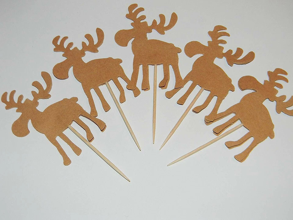 24 adornos para magdalenas alce bosque baby shower decoraciones de cumpleaños Foto 1 de 1