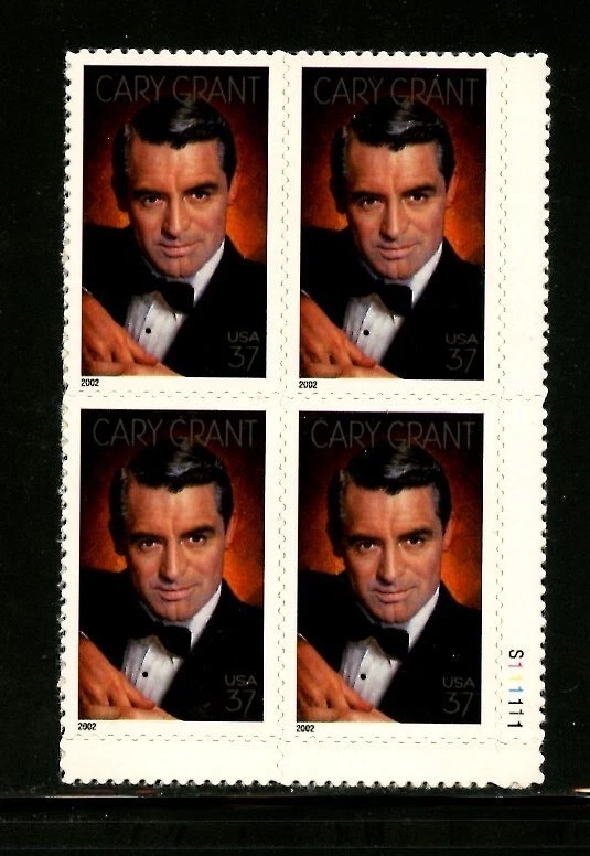 US 3692, 2002 LEGENDS OF HOLLYWOOD (GRANT), LR BLK OF 4 W/PLATE #, MNH (US1781) - Image 1 of 1