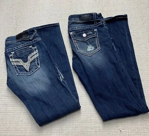 Vigoss Boot Cut Daytrip Virgo Straight Size 26 Womens Blue Jeans Lot of 2 - Picture 1 of 12
