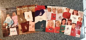 Set of 5 Cross Stitch Pattern Books/Leaflets for Waste Canvas - Picture 1 of 6