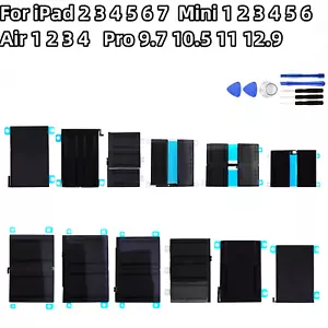 Battery For iPad 2 3 4 5 6 7 Mini 1 2 3 4 5 6 Air 1 2 3 4 Pro 9.7 10.5 11 12.9 - Picture 1 of 21