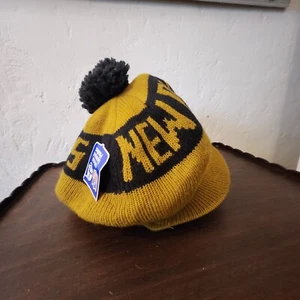 Vintage NFL New Orleans Saints Newsboy Winter Hat Beanie Knit Cap Pom Brim - Picture 1 of 10