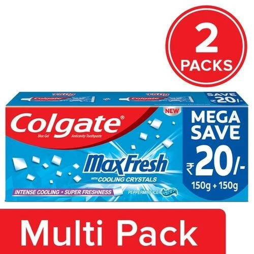Colgate Max Fresh Anticavity Gel Toothpaste Peppermint Ice | 2 x 300g Saver Pack - Image 1 of 4
