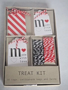 Meri Meri Treat Kit Made w/ Love Labels Tags Bags Twine Red White Brand New Box  - Picture 1 of 3