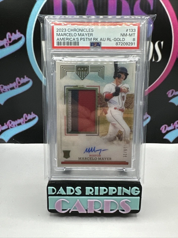 2023 Marcelo Mayer America's Pastime RC Autograph Relic Gold #133 /25 PSA - Image 1 of 4