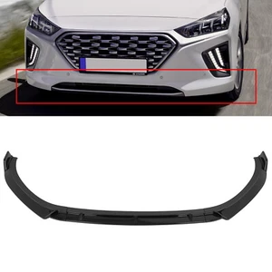 Front Bumper Lip Spoiler Fits 2017-2022 Hyundai IONIQ Glossy Black - Picture 1 of 8
