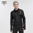 Devil Fashion Men Gothic Punk Pullover Pins Asymmetrical Long Sleeve T-shirt