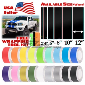 Matte Color Racing Stripes Vinyl Wrap Decal For Toyota Truck Stripe 25FT / 50FT - Picture 1 of 6