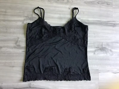 Camiseta sin mangas The Limited Y2K negra de encaje floral para mujer talla L ajustable Foto 1 de 4