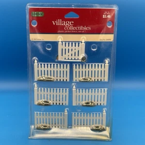 LEMAX Village Collectibles Plastic Picket Fence Set Of 7 24800W 2002 NEW NICE! - Picture 1 of 4