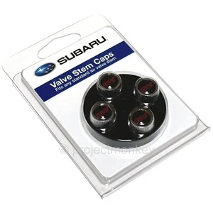OEM Subaru SOA342L136 STi Tire Air Valve Stem Caps Set Genuine Part - Picture 1 of 3