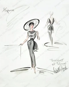 8x10 Print Audrey Hepburn Edith Head Sketch Breakfast at Tiffany's 1961 #DDHE - Picture 1 of 1