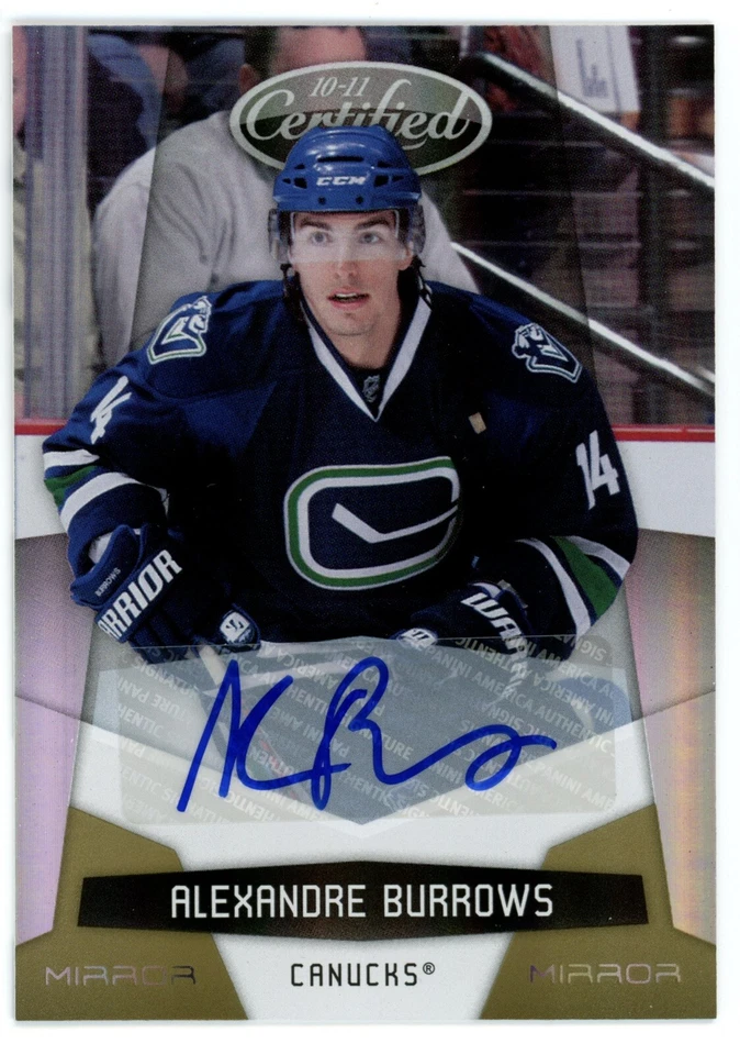 2010-11 Panini Certified Alexandre Burrows Auto Gold /25 #141 - Image 1 of 2