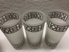 georges briard vintage coctail glasses geometric white frosted Glassware