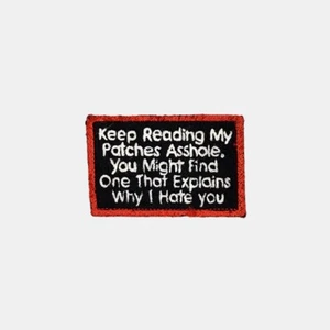 Keep Reading My Patches... Embroidered Patch Motorcycle Patch 3" By 2" Inches - Picture 1 of 2