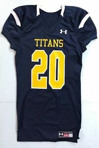New Under Armour Men's L Titans Stock Saber Football Jersey #20 Navy Tennessee