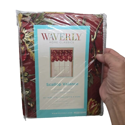WAVERLY HOME CLASSICS FELICITE CRIMSON VIEIRA CENEFA NUEVA 50" X 16" #0351649 Foto 1 de 3