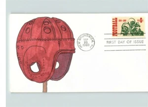 College FOOTBALL, 1969 Hand Painted old-fashioned HELMET, First Day # 1 of 1 - Picture 1 of 1