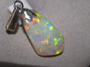 3. ct. Muschel Opal Anhänger, Sterlingsilber, natürlicher australischer Opal - Bild 1 von 14