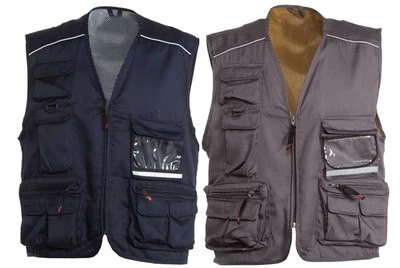 NSTF GILET UOMO MISTO COTONE MULTITASCHE TAGLIE FORTI LEGGERO FINO 6XL NO MAXFORT
