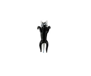 Black & White Glass Kitty Cat Glass Cup or Bowl Hangers Set of 3 New - Picture 1 of 2