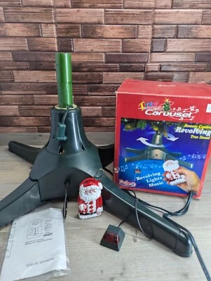 Musical Rotating Christmas Tree Stand w/ Remote Control Ornament Upto 7.5" Tree - Image 1 of 4