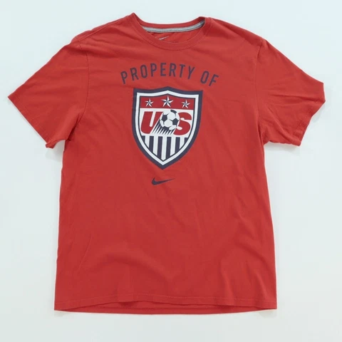 USA     Nike  Solid T-Shirt  Red Men's XL Cover