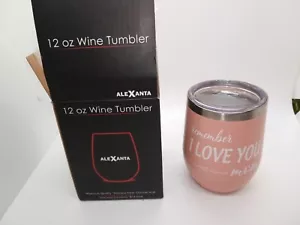 AleXanta 12 Unzen Wein Edelstahl Thermo Becher Merken... I Love you MOM - Bild 1 von 5