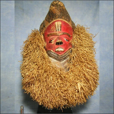 MASQUE PENDE Zaire AFRICANTIC art africain ancien primitif tribal AFRICAN MASK - Photo 1/4