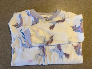 New Girls 6-14 Carter's One-Piece Fleece Footed Pajamas-Unicorns - Picture 1 of 3